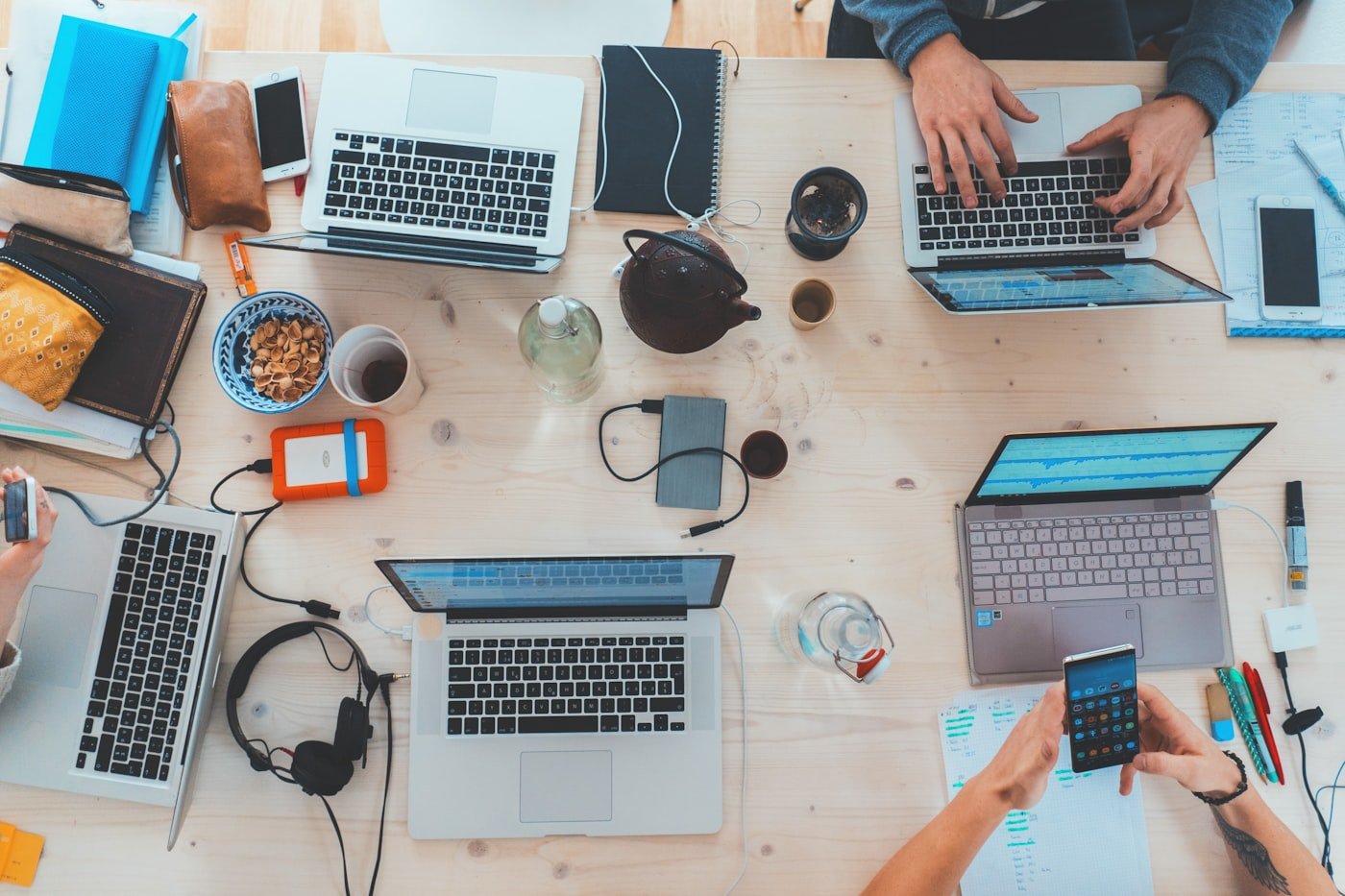 Developers working on laptops